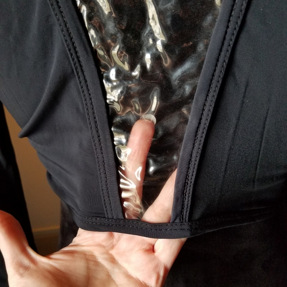 Blow UK plastic neo racer punk goth crop shrug top - Picture 6 of 7